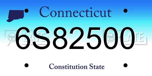6S82500 Connecticut License Plate