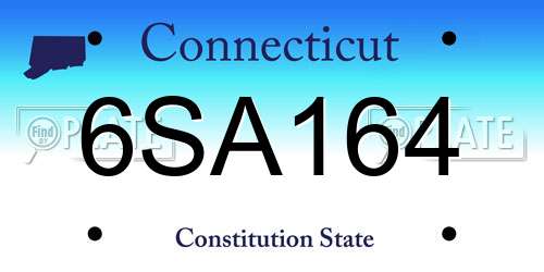 6SA164 Connecticut License Plate