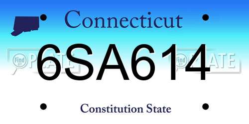 6SA614 Connecticut License Plate