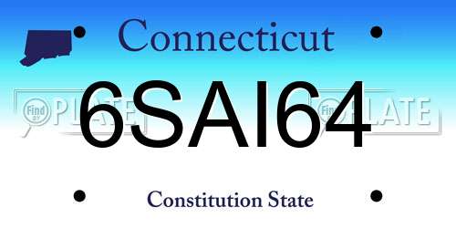 6SAI64 Connecticut License Plate