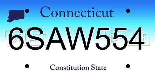 6SAW554 Connecticut License Plate