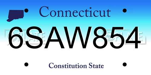 6SAW854 Connecticut License Plate