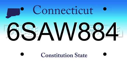 6SAW884 Connecticut License Plate