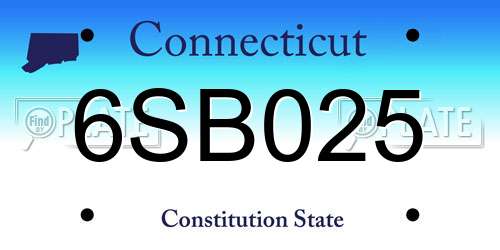 6SB025 Connecticut License Plate