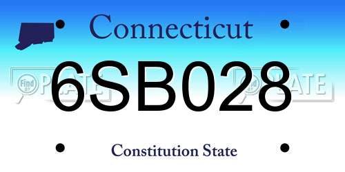 6SB028 Connecticut License Plate