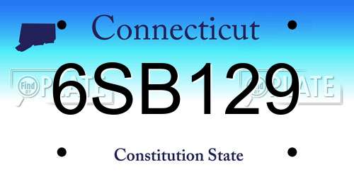 6SB129 Connecticut License Plate