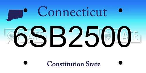 6SB2500 Connecticut License Plate