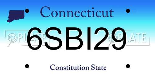 6SBI29 Connecticut License Plate