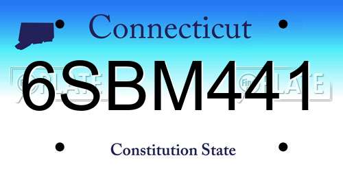 6SBM441 Connecticut License Plate
