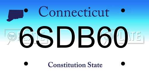 6SDB60 Connecticut License Plate