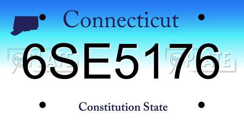 6SE5176 Connecticut License Plate