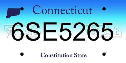 6SE5265 Connecticut License Plate