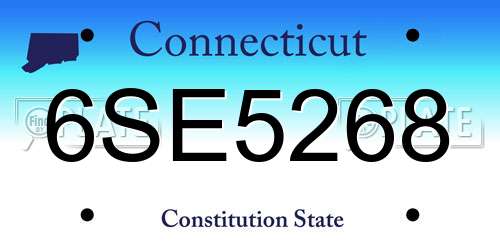6SE5268 Connecticut License Plate