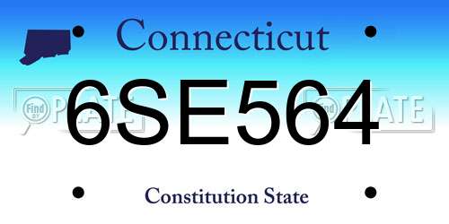 6SE564 Connecticut License Plate