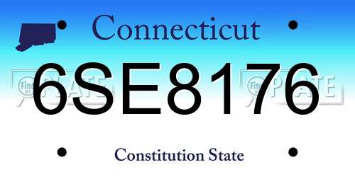6SE8176 Connecticut License Plate