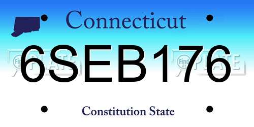 6SEB176 Connecticut License Plate