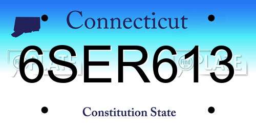 6SER613 Connecticut License Plate