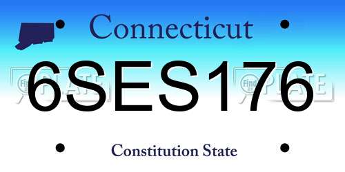 6SES176 Connecticut License Plate