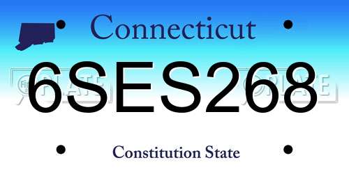 6SES268 Connecticut License Plate