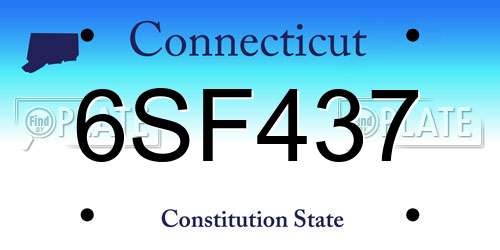 6SF437 Connecticut License Plate