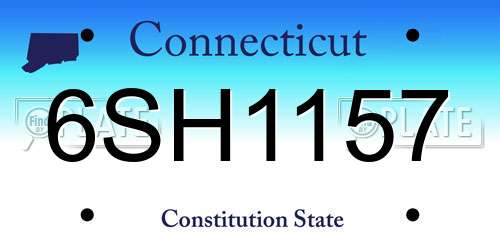 6SH1157 Connecticut License Plate