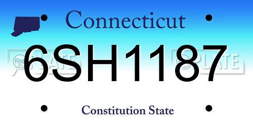 6SH1187 Connecticut License Plate