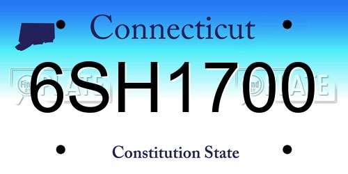 6SH1700 Connecticut License Plate