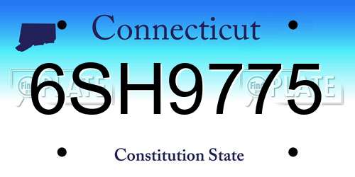 6SH9775 Connecticut License Plate