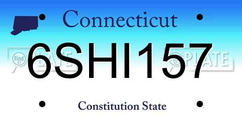 6SHI157 Connecticut License Plate