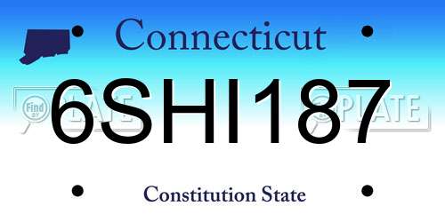 6SHI187 Connecticut License Plate