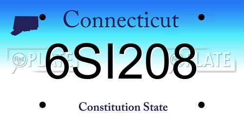 6SI208 Connecticut License Plate