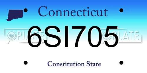 6SI705 Connecticut License Plate