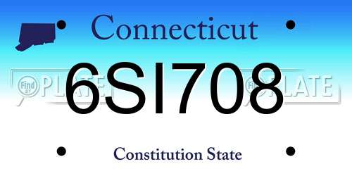 6SI708 Connecticut License Plate