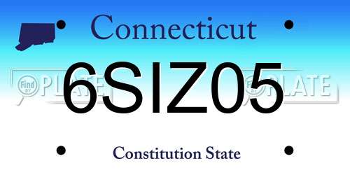 6SIZ05 Connecticut License Plate
