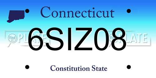 6SIZ08 Connecticut License Plate