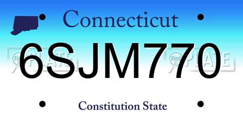 6SJM770 Connecticut License Plate