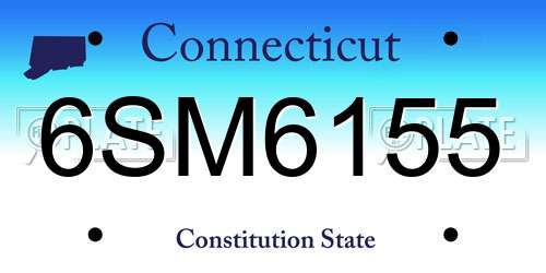 6SM6155 Connecticut License Plate