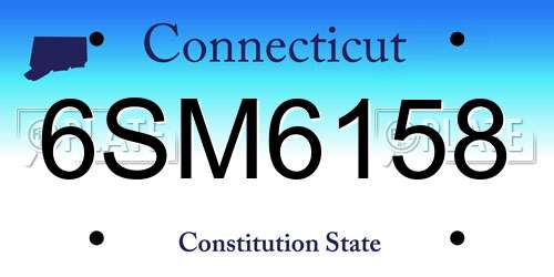6SM6158 Connecticut License Plate