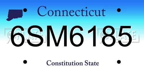 6SM6185 Connecticut License Plate