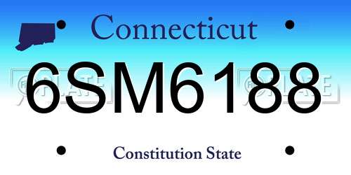 6SM6188 Connecticut License Plate