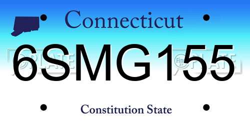 6SMG155 Connecticut License Plate