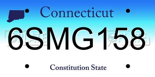 6SMG158 Connecticut License Plate