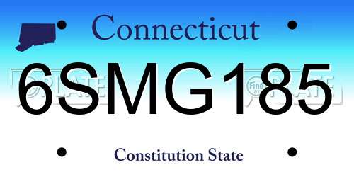 6SMG185 Connecticut License Plate