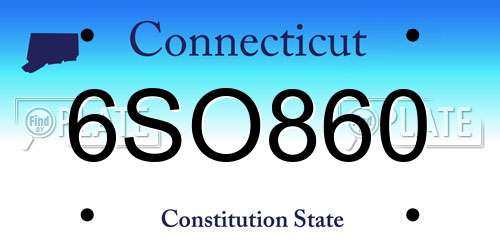 6SO860 Connecticut License Plate