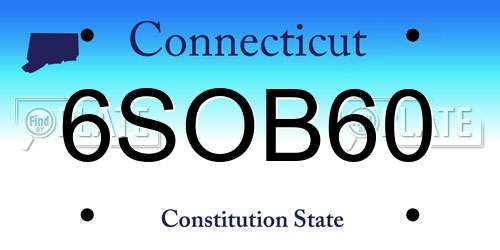 6SOB60 Connecticut License Plate