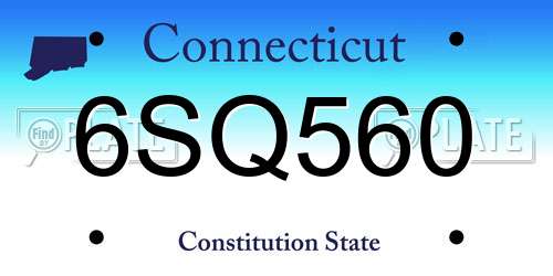 6SQ560 Connecticut License Plate