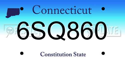 6SQ860 Connecticut License Plate