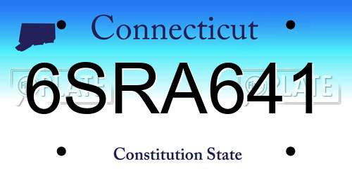 6SRA641 Connecticut License Plate