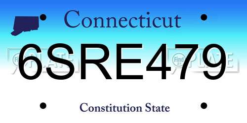6SRE479 Connecticut License Plate