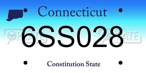 6SS028 Connecticut License Plate